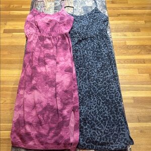 Pink and Gray Maxi Dresses Set